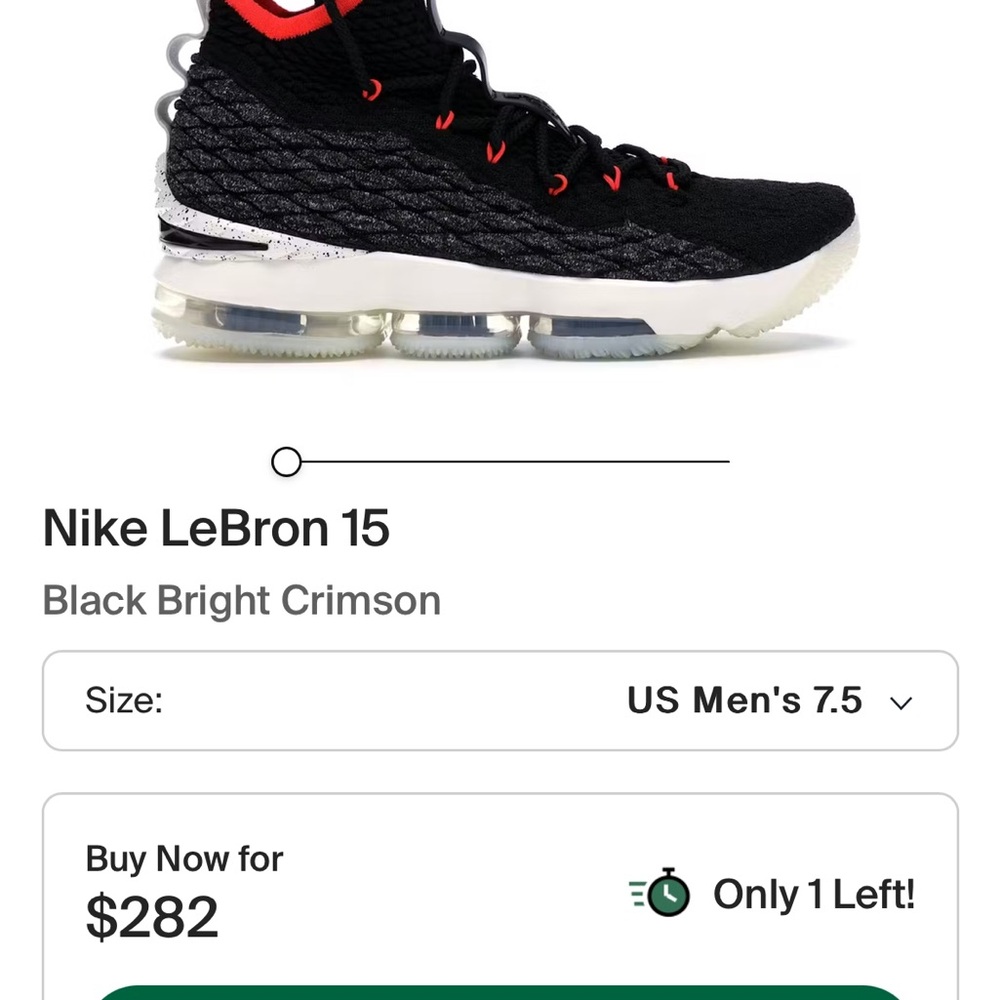 Nike LeBron 15 Black Red Sneakers